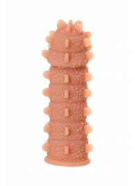 Телесная реалистичная насадка KOKOS Extreme Sleeve 04 с дополнительной стимуляцией - 12,7 см. - KOKOS - в Стерлитамаке купить с доставкой