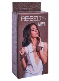 Коричневые кожаные наручники Maya - Rebelts - купить с доставкой в Стерлитамаке