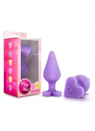 Фиолетовая анальная пробка Naughty Candy Heart Do Me Now - 8,9 см. - Blush Novelties - купить с доставкой в Стерлитамаке