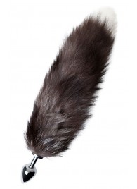 Серебристая металлическая анальная втулка с хвостом чернобурой лисы - размер S - ToyFa - купить с доставкой в Стерлитамаке