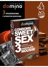 Презервативы для орального секса DOMINO Sweet Sex с ароматом шоколадного мусса - 3 шт. - Domino - купить с доставкой в Стерлитамаке