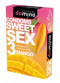 Презервативы для орального секса DOMINO Sweet Sex с ароматом манго - 3 шт. - Domino - купить с доставкой в Стерлитамаке