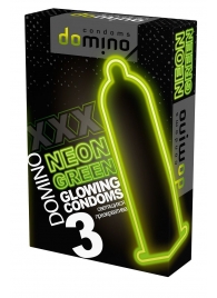 Презервативы DOMINO Neon Green со светящимся в темноте кончиком - 3 шт. - Domino - купить с доставкой в Стерлитамаке