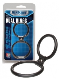 Чёрное двойное эрекционное кольцо Dual Rings Black - Dream Toys - в Стерлитамаке купить с доставкой