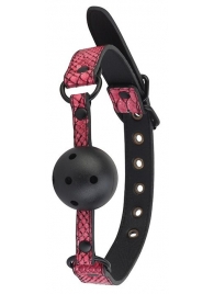 Черно-розовый кляп-шарик с отверстиями BALL GAG - Dream Toys - купить с доставкой в Стерлитамаке