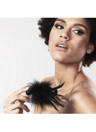 Черная перьевая кисточка POM POM FEATHER TICKLER - Bijoux Indiscrets - купить с доставкой в Стерлитамаке