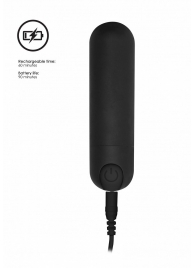 Черная перезаряжаемая вибропуля 7 Speed Rechargeable Bullet - 7,7 см. - Shots Media BV