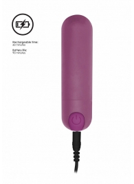 Фиолетовая перезаряжаемая вибропуля 7 Speed Rechargeable Bullet - 7,7 см. - Shots Media BV