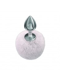 Серебристая анальная пробка с белым пушистым хвостиком Twinkle - Lola Games - купить с доставкой в Стерлитамаке