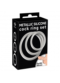 Набор из 3 эрекционных колец под металл Metallic Silicone Cock Ring Set - Orion - в Стерлитамаке купить с доставкой