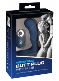 Синий вибростимулятор простаты Vibrating Butt Plug - 11,7 см. - Orion - в Стерлитамаке купить с доставкой