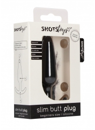 Черная анальная пробка для ношения Slim Butt Plug - 8,3 см. - Shots Media BV
