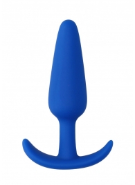 Синяя анальная пробка для ношения Slim Butt Plug - 8,3 см. - Shots Media BV