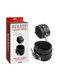 Черные оковы на ноги Obey Me Leather Ankle Cuffs - Chisa - купить с доставкой в Стерлитамаке