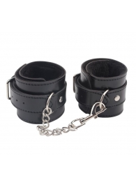 Черные оковы на ноги Obey Me Leather Ankle Cuffs - Chisa - купить с доставкой в Стерлитамаке