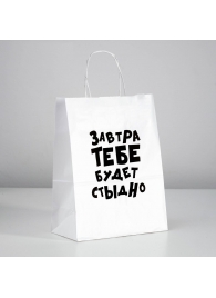 Подарочный пакет  Завтра тебе будет стыдно  - 30 х 24 см. - UPAK LAND - купить с доставкой в Стерлитамаке
