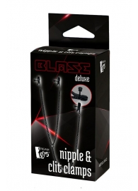 Черные зажимы на соски и клитор на цепочке DELUXE NIPPLE   CLIT CLAMPS - Dream Toys - купить с доставкой в Стерлитамаке