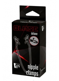 Черные зажимы на соски на цепочке BLAZE DELUXE NIPPLE CLAMPS - Dream Toys - купить с доставкой в Стерлитамаке