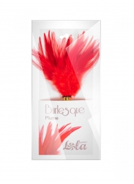 Красный перьевой тиклер Plume - 23 см. - Lola Lingerie - купить с доставкой в Стерлитамаке