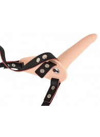 Телесный поясной страпон с вибрацией Vibrating Strap-On - 15,7 см. - Orion - купить с доставкой в Стерлитамаке