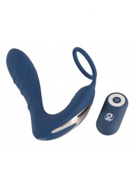 Синий вибростимулятор простаты с кольцом - 14,5 см. - Orion - в Стерлитамаке купить с доставкой