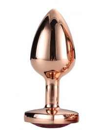 Золотистая анальная втулка с кристаллом-сердечком розового цвета - 7,1 см. - Dream Toys - купить с доставкой в Стерлитамаке