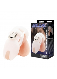 Белая клетка целомудрия Silicone Chastity Cage - BlueLine - купить с доставкой в Стерлитамаке