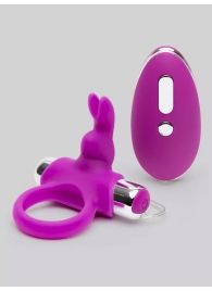 Лиловое виброкольцо с пультом ДУ Remote Control Cock Ring - Happy Rabbit - в Стерлитамаке купить с доставкой