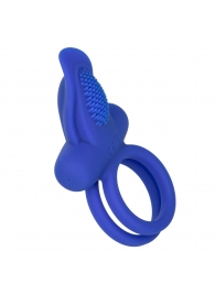 Синее перезаряжаемое эрекционное кольцо Silicone Rechargeable Dual Pleaser Enhancer - California Exotic Novelties - в Стерлитамаке купить с доставкой