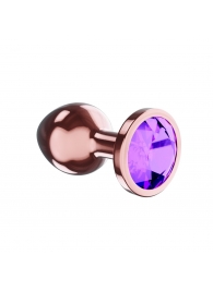 Пробка цвета розового золота с фиолетовым кристаллом Diamond Amethyst Shine S - 7,2 см. - Lola Games - купить с доставкой в Стерлитамаке