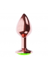 Пробка цвета розового золота с лаймовым кристаллом Diamond Emerald Shine S - 7,2 см. - Lola Games - купить с доставкой в Стерлитамаке