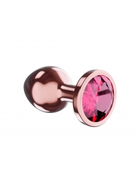 Пробка цвета розового золота с малиновым кристаллом Diamond Ruby Shine S - 7,2 см. - Lola Games - купить с доставкой в Стерлитамаке