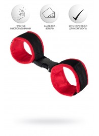 Красно-черные велюровые оковы Anonymo - ToyFa - купить с доставкой в Стерлитамаке