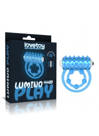 Голубое, светящееся в темноте виброкольцо Lumino Play Vibrating Penis Ring - Lovetoy - в Стерлитамаке купить с доставкой