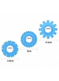 Набор из 3 голубых, светящихся в темноте эрекционных колец Lumino Play - Lovetoy - в Стерлитамаке купить с доставкой
