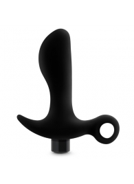 Черный анальный вибратор Silicone Vibrating Prostate Massager 01 - 10,8 см. - Blush Novelties - в Стерлитамаке купить с доставкой