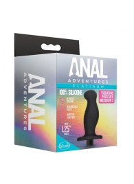 Черный анальный вибромассажёр Silicone Vibrating Prostate Massager 02 - 10,8 см. - Blush Novelties - в Стерлитамаке купить с доставкой