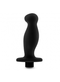 Черный анальный вибромассажёр Silicone Vibrating Prostate Massager 02 - 10,8 см. - Blush Novelties - в Стерлитамаке купить с доставкой