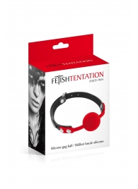 Красный кляп-шарик на черных ремешках - Fetish Tentation - купить с доставкой в Стерлитамаке