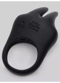 Черное эрекционное виброкольцо Sensation Rechargeable Vibrating Rabbit Love Ring - Fifty Shades of Grey - в Стерлитамаке купить с доставкой