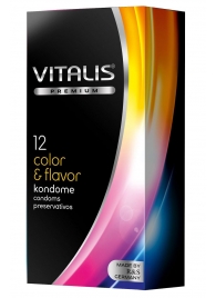 Цветные ароматизированные презервативы VITALIS PREMIUM color   flavor - 12 шт. - Vitalis - купить с доставкой в Стерлитамаке