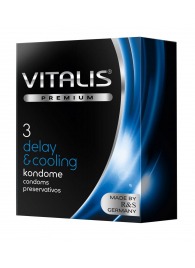 Презервативы VITALIS PREMIUM delay   cooling с охлаждающим эффектом - 3 шт. - Vitalis - купить с доставкой в Стерлитамаке