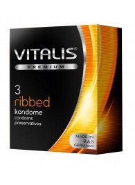 Ребристые презервативы VITALIS PREMIUM ribbed - 3 шт. - Vitalis - купить с доставкой в Стерлитамаке