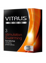 Презервативы VITALIS PREMIUM stimulation   warming с согревающим эффектом - 3 шт. - Vitalis - купить с доставкой в Стерлитамаке