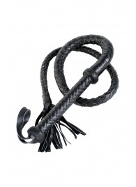 Длинный кожаный кнут с хлопушками на конце - ToyFa - купить с доставкой в Стерлитамаке
