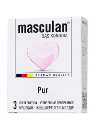 Супертонкие презервативы Masculan Pur - 3 шт. - Masculan - купить с доставкой в Стерлитамаке