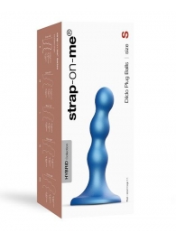 Голубая насадка Strap-On-Me Dildo Plug Balls size S - Strap-on-me - купить с доставкой в Стерлитамаке