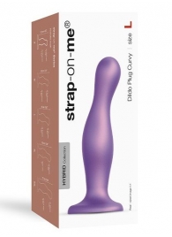 Фиолетовая насадка Strap-On-Me Dildo Plug Curvy size L - Strap-on-me - купить с доставкой в Стерлитамаке