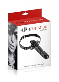 Черный кляп-фаллоимитатор Double Penis Gag - Fetish Tentation - купить с доставкой в Стерлитамаке