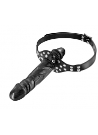 Черный кляп-фаллоимитатор Double Penis Gag - Fetish Tentation - купить с доставкой в Стерлитамаке